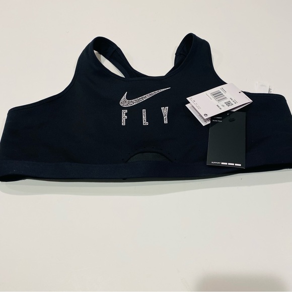 Nike Swoosh FLY Non-Padded Sports Bra DQ5033-010 Black Size XXL Cup Size A-B - Picture 11 of 15